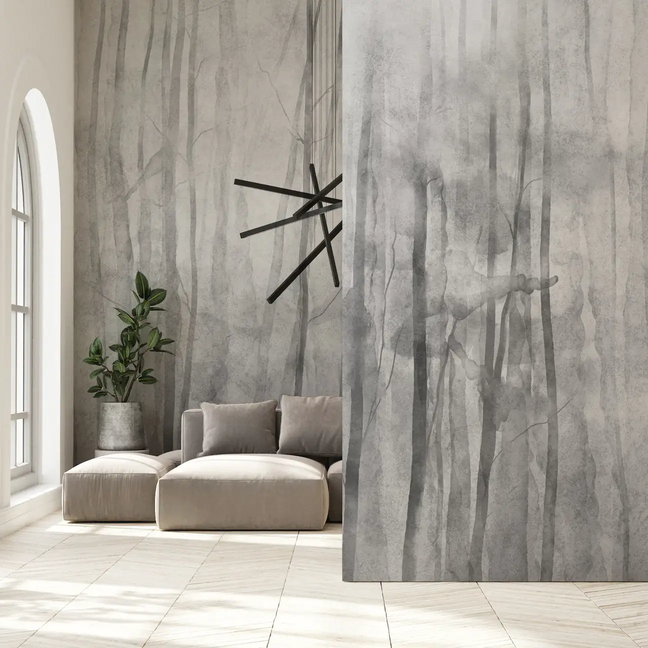 Tapeta Wall Art - Mori Grey